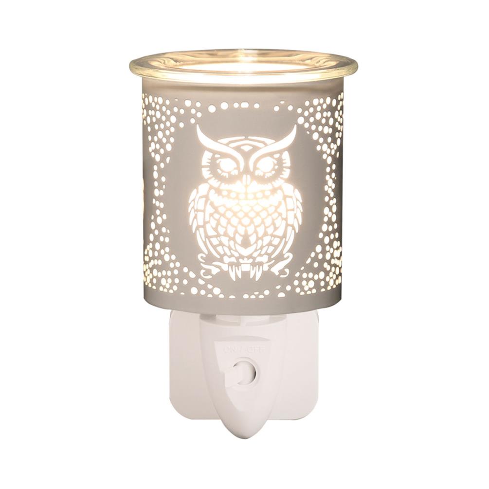 Aroma White & Gold Owl Plug In Wax Melt Warmer £13.04